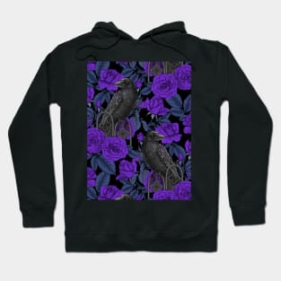 Ravens and violet roses Hoodie